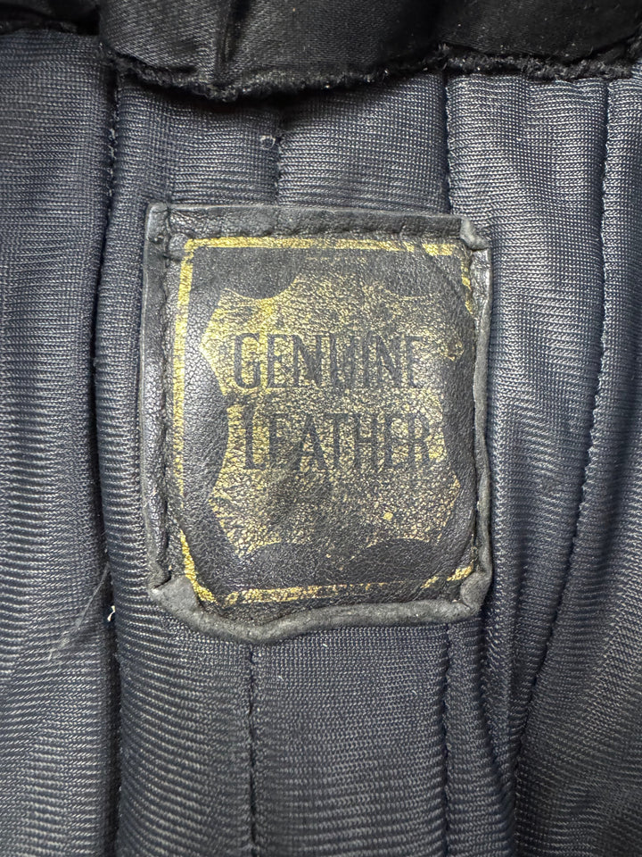 Leather Bomber Jacket - L - Think Vintage Online Ltd