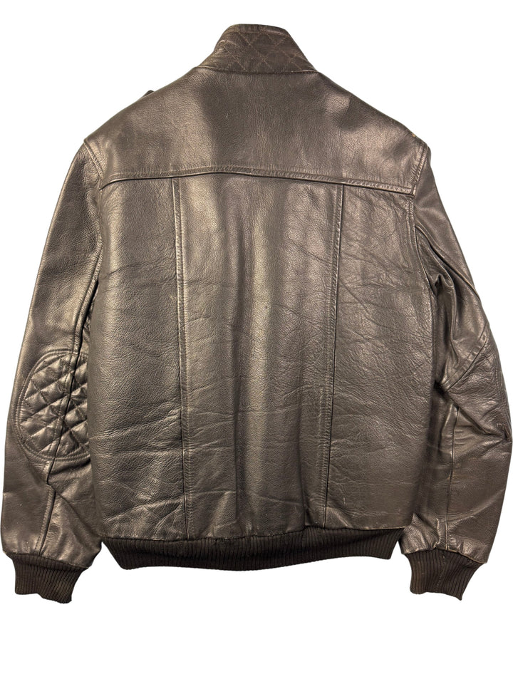 Leather Bomber Jacket - L - Think Vintage ltd