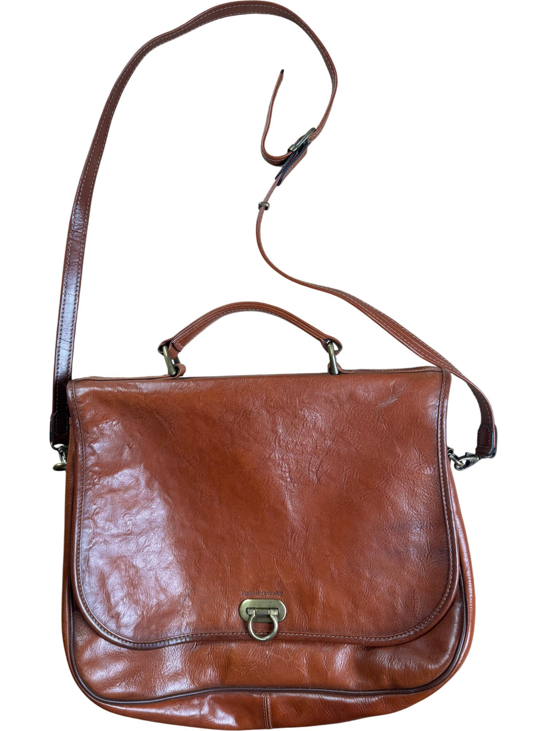 Leather Brown Shoulder Bag - Think Vintage ltd