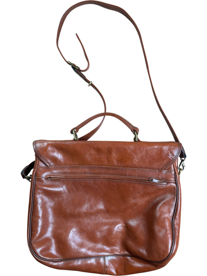 Leather Brown Shoulder Bag - Think Vintage ltd