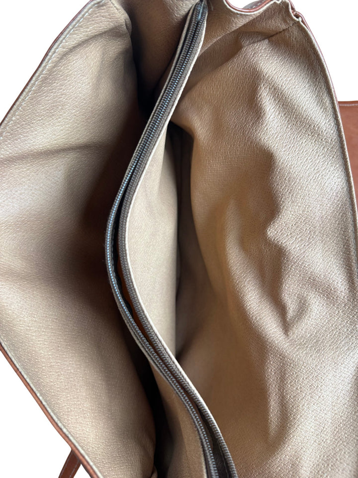 Leather Brown Shoulder Bag - Think Vintage ltd