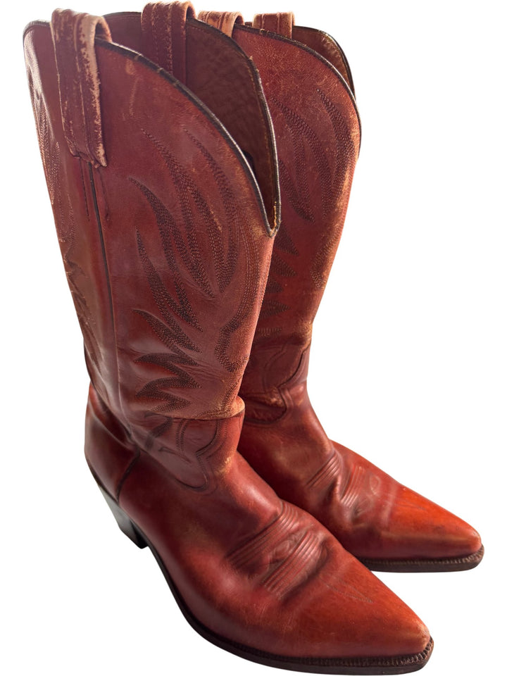 Leather Cowboy Boots - SIZE 12.5 - Think Vintage ltd