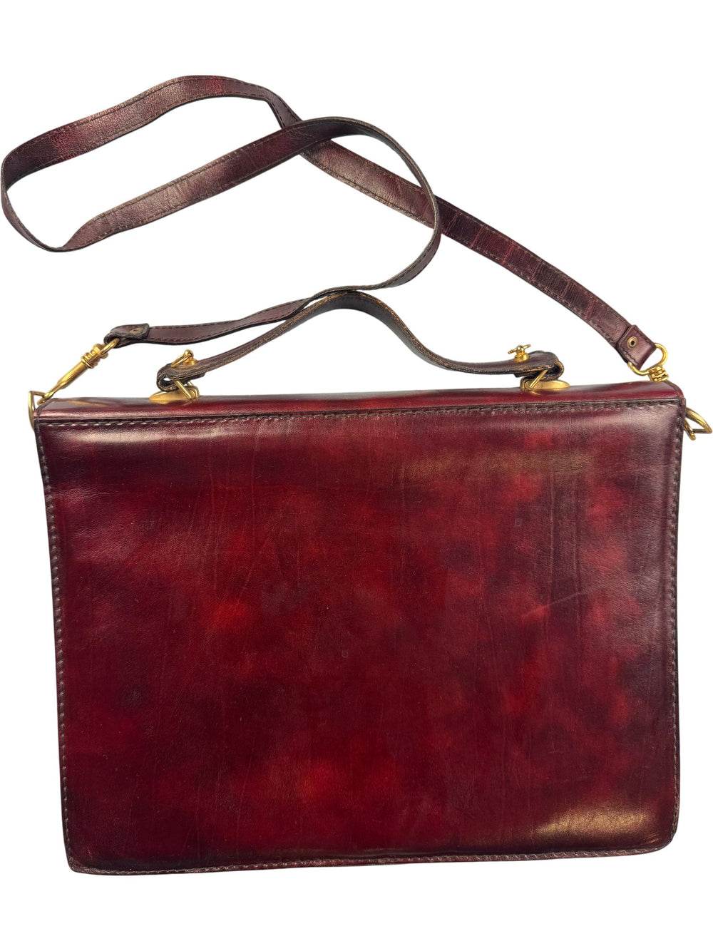 Leather Lock Briefcase Bag - Think Vintage ltd