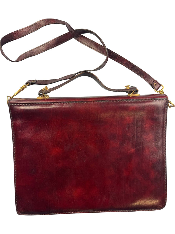 Leather Lock Briefcase Bag - Think Vintage ltd