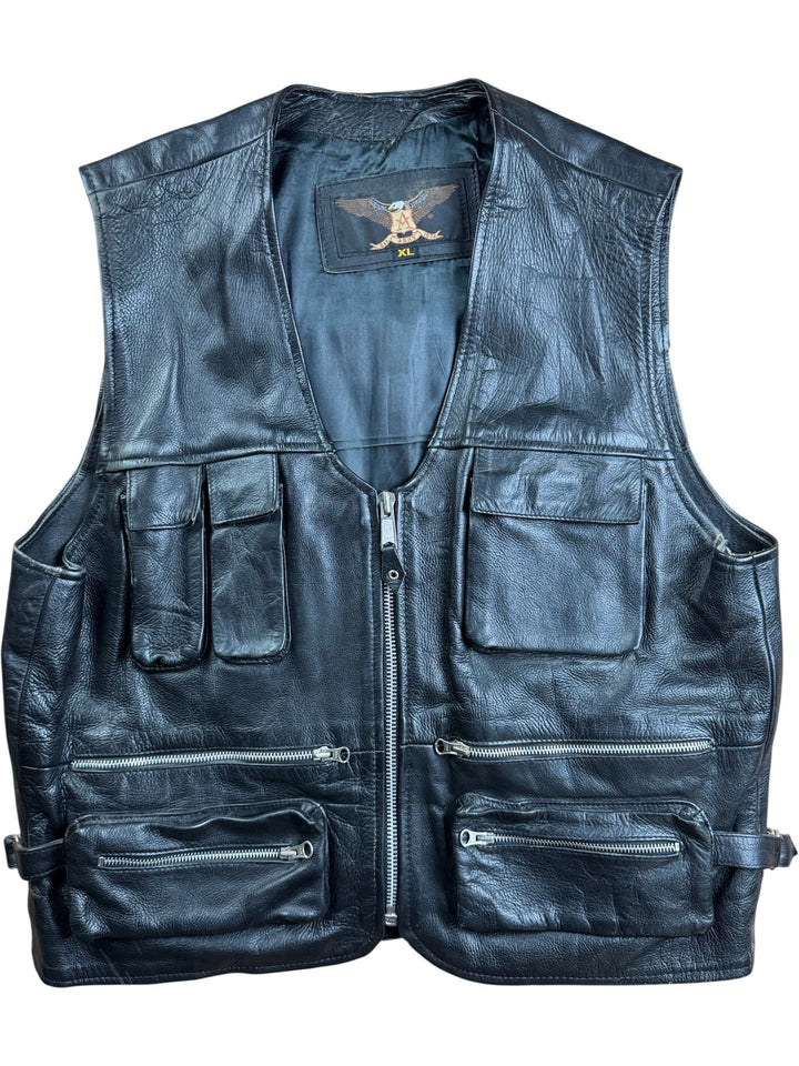 Leather Utility Vest - L/XL