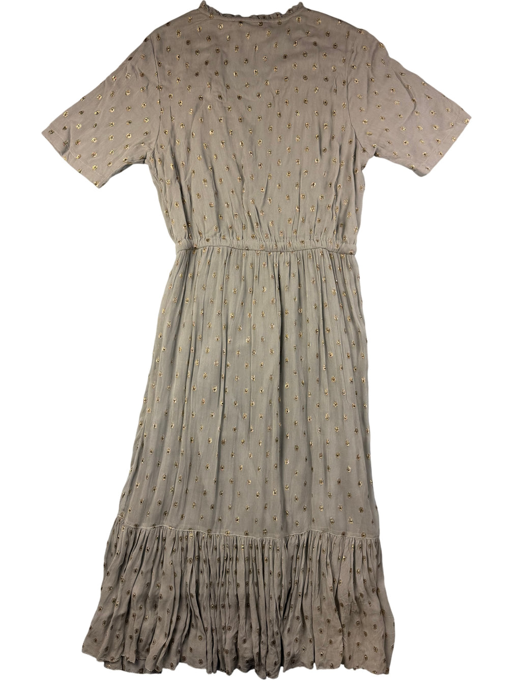 Leon & Harper Grey Embellished Wrap Dress - S - Think Vintage Online Ltd