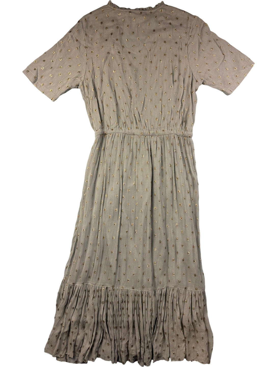 Leon & Harper Grey Embellished Wrap Dress - S - Think Vintage Online Ltd