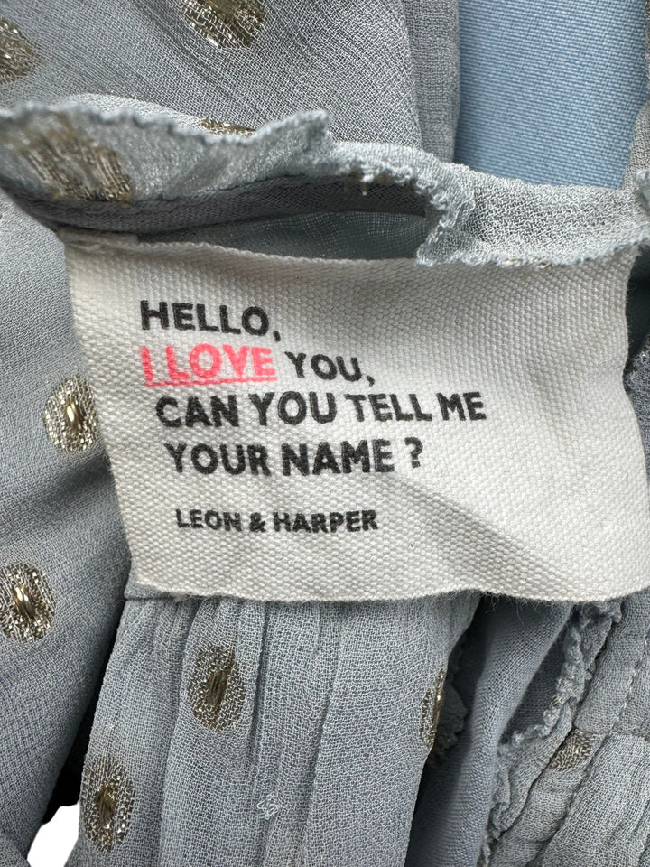 Leon & Harper Grey Embellished Wrap Dress - S - Think Vintage Online Ltd