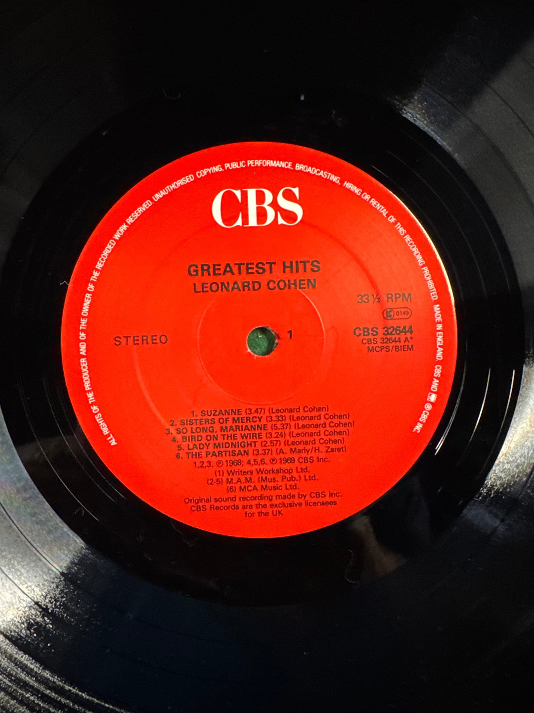 Leonard Cohen Greatest Hits Vinyl Record - Think Vintage