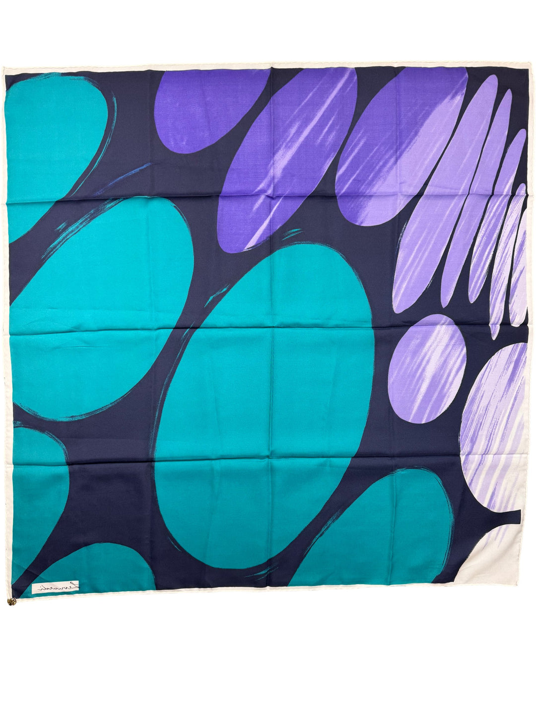 Leonardi Abstract Pattern Silk Scarf - Think Vintage