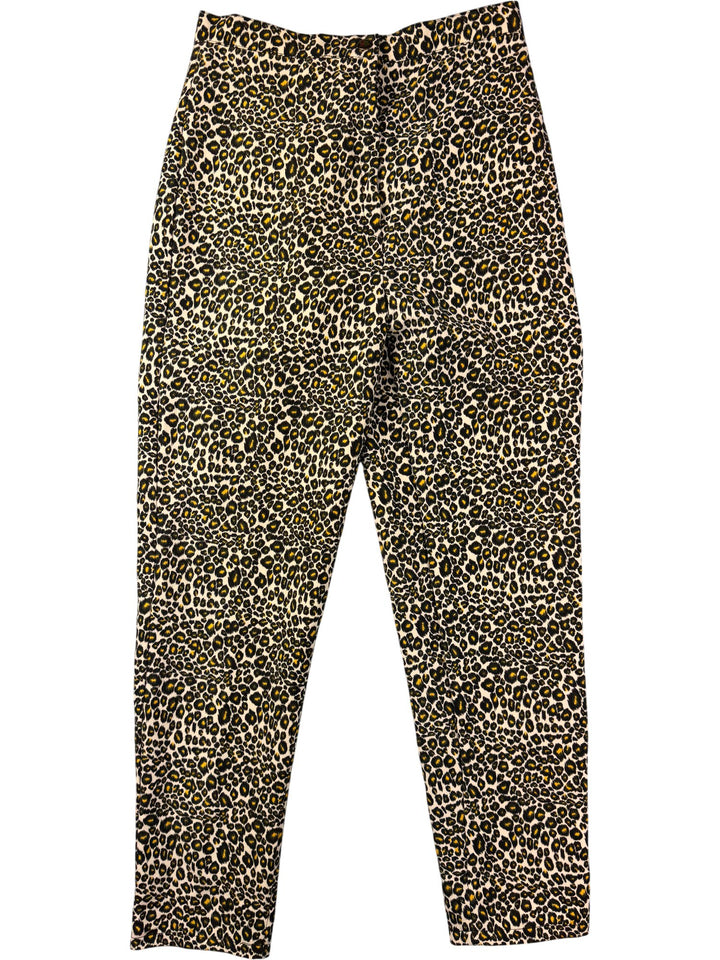 Leopard Print High-Waist Trousers - W28 - Think Vintage ltd