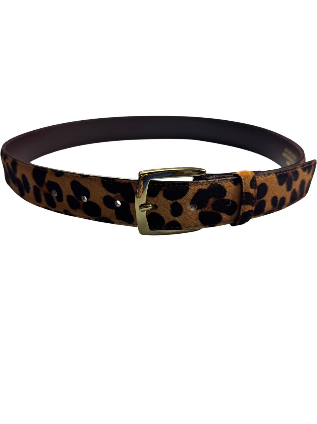Leopard Print Leather Belt - Think Vintage ltd