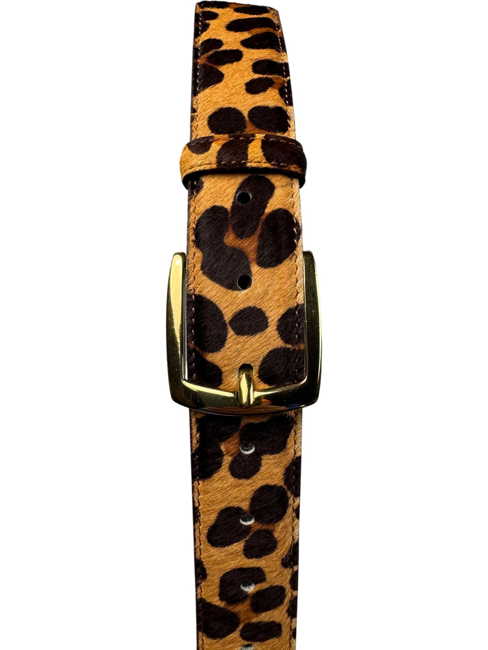 Leopard Print Leather Belt - Think Vintage ltd