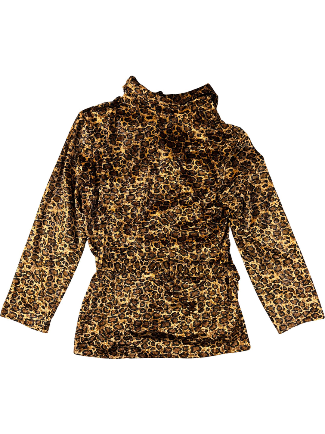 Leopard Print Long Sleeved Jacket - M - Think Vintage Online Ltd