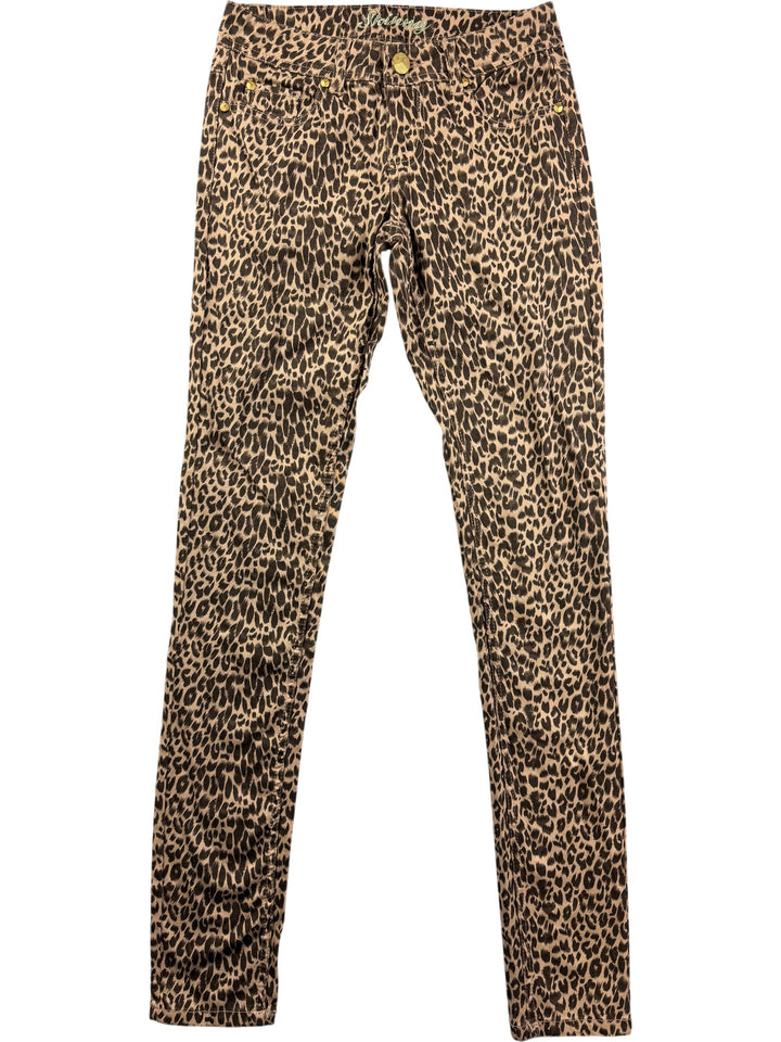 Leopard Print Skinny Trousers - W27 L32 - Think Vintage Online Ltd