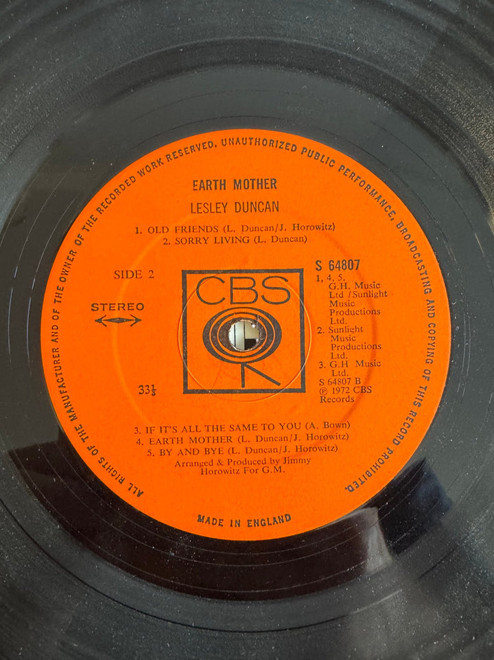 Lesley Duncan Earth Mother Vinyl Record - Good - Think Vintage ltd