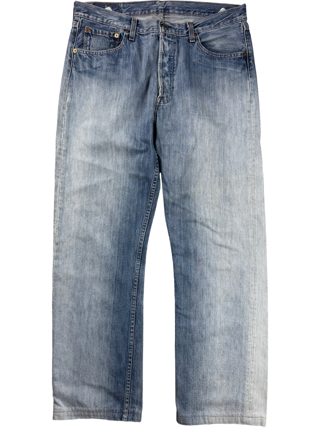 Levi 501 Light Wash Denim Jeans - W35 - Think Vintage ltd