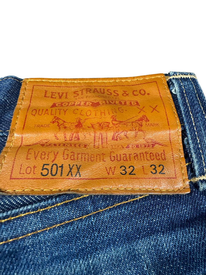 Levi 501XX Big E Selvedge Denim Jeans - W33 - Think Vintage ltd