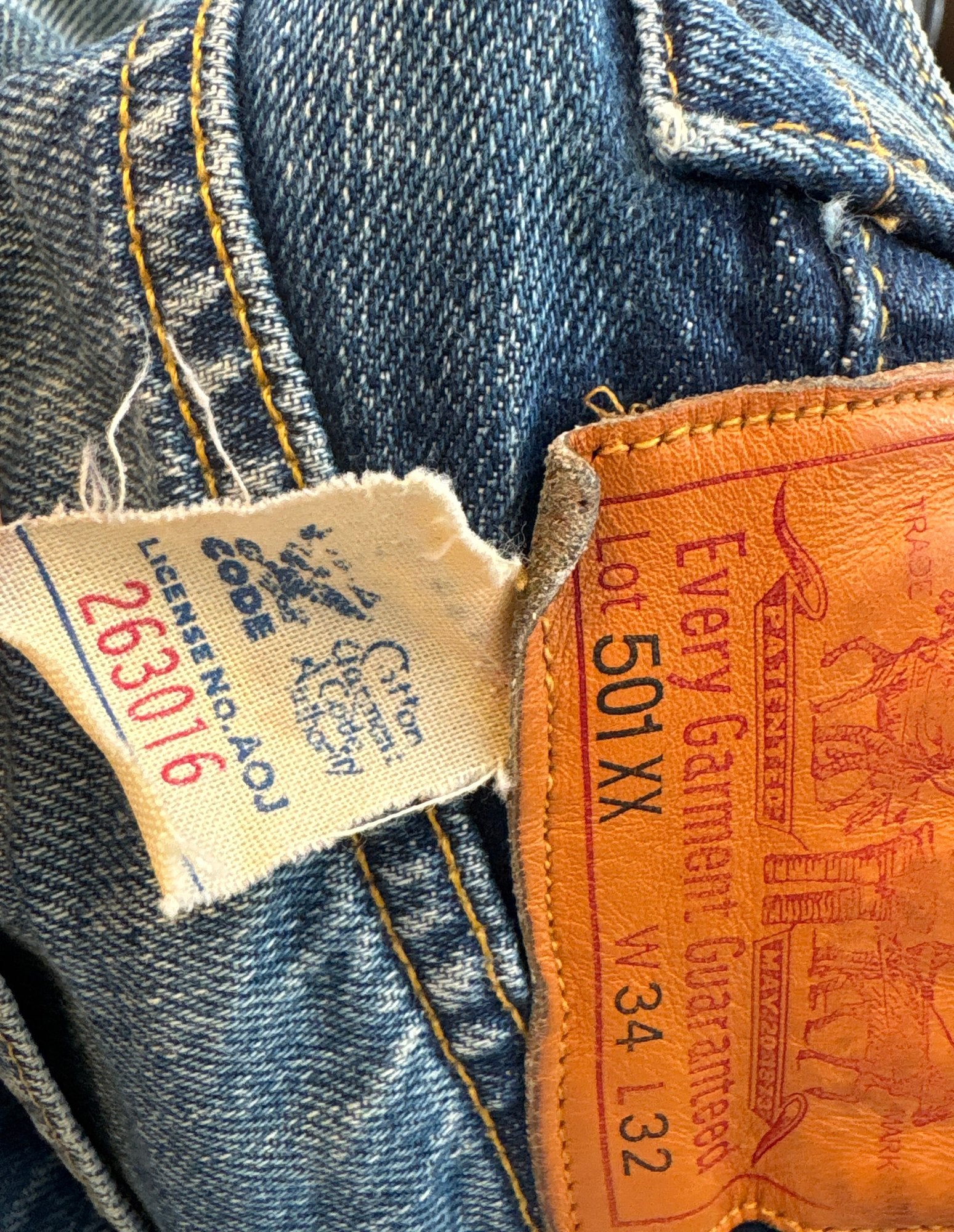 Levi 501XX Selvedge Limited Edition Denim Jeans - W34