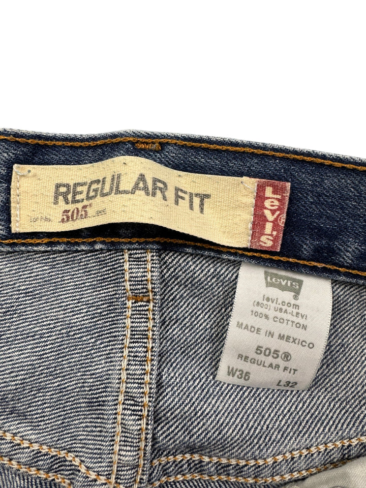 Levi 505 Regular Fit Denim Jeans - W35 L31 - Think Vintage ltd