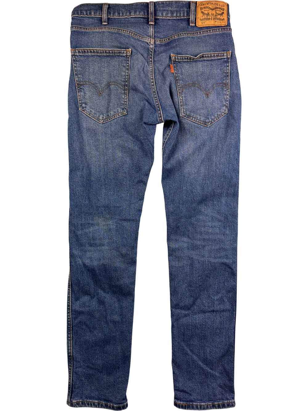 Levi 510 Slim Fit Blue Denim Jeans - W30 - Think Vintage ltd
