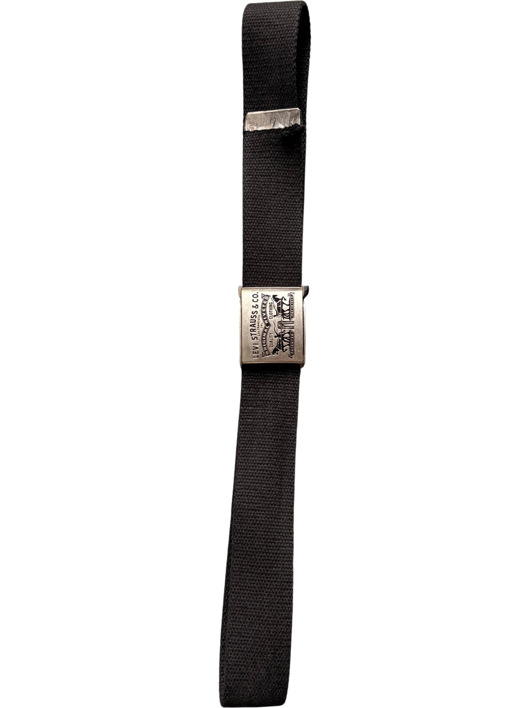 Levi Adjustable Black Belt - One Size Fits All - Think Vintage ltd