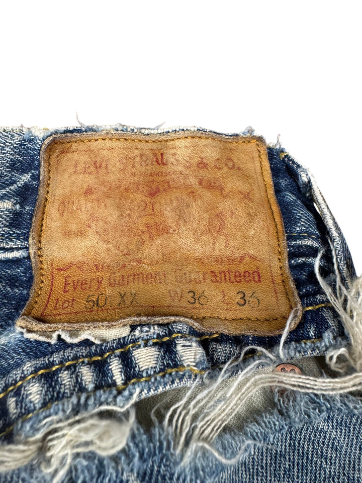 Levi Distressed Selvedge San Francisco Made Denim Jeans - W34 - Think Vintage ltd