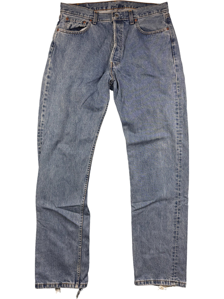 Levi Straight Leg Blue Jeans - W34 L34 - Think Vintage ltd