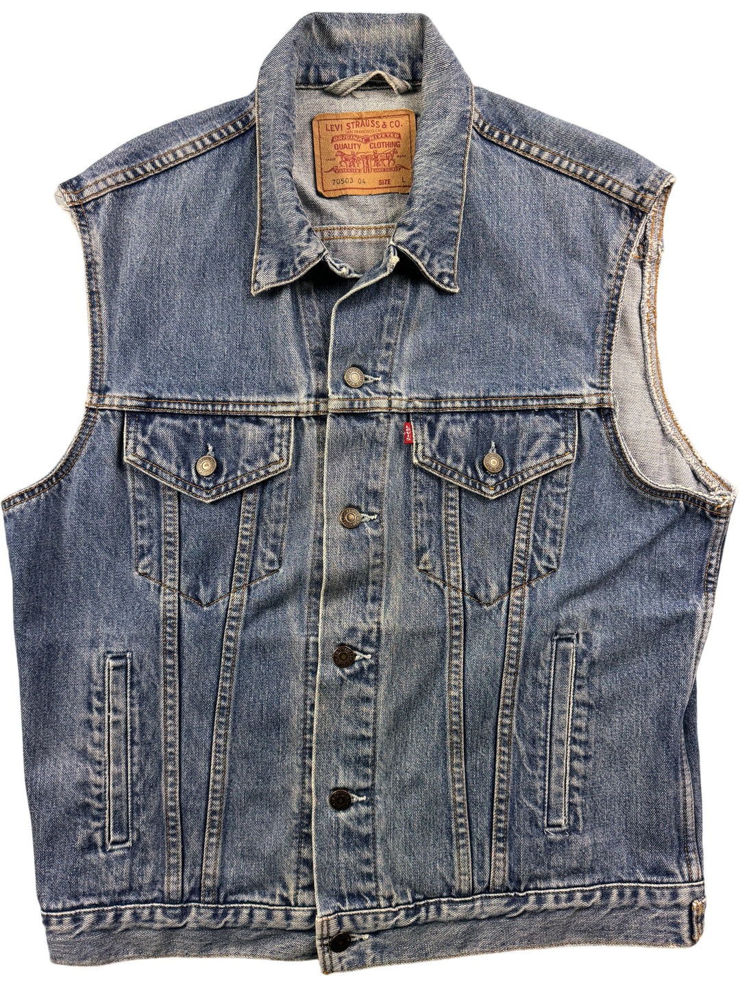 Levi Strauss Denim Vest - L - Think Vintage