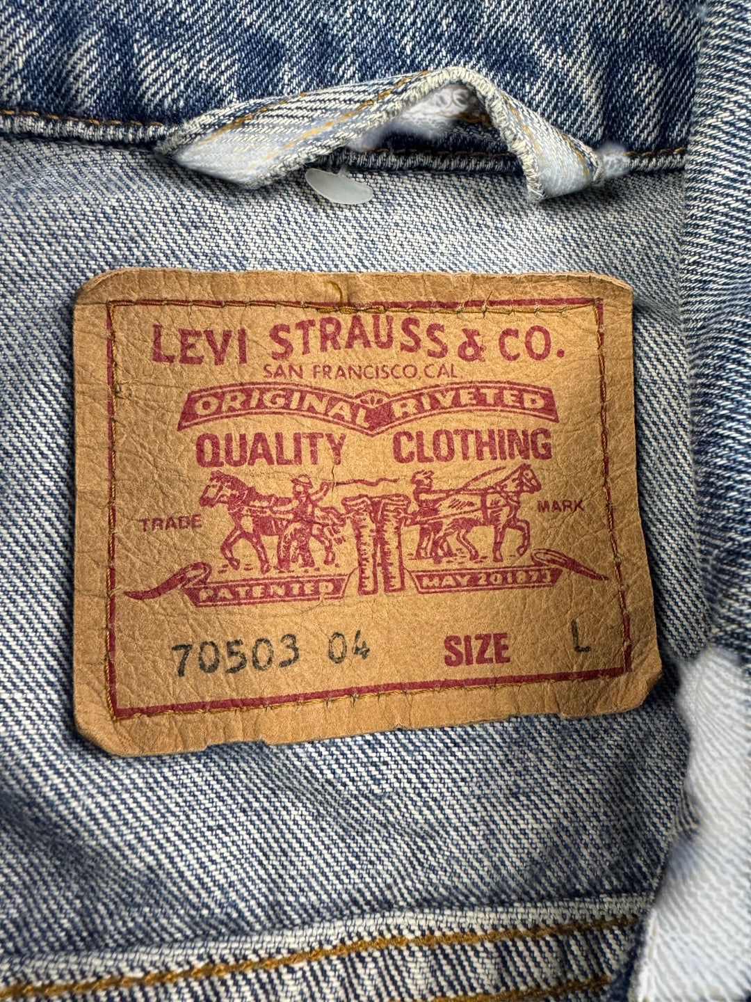 Levi Strauss Denim Vest - L - Think Vintage