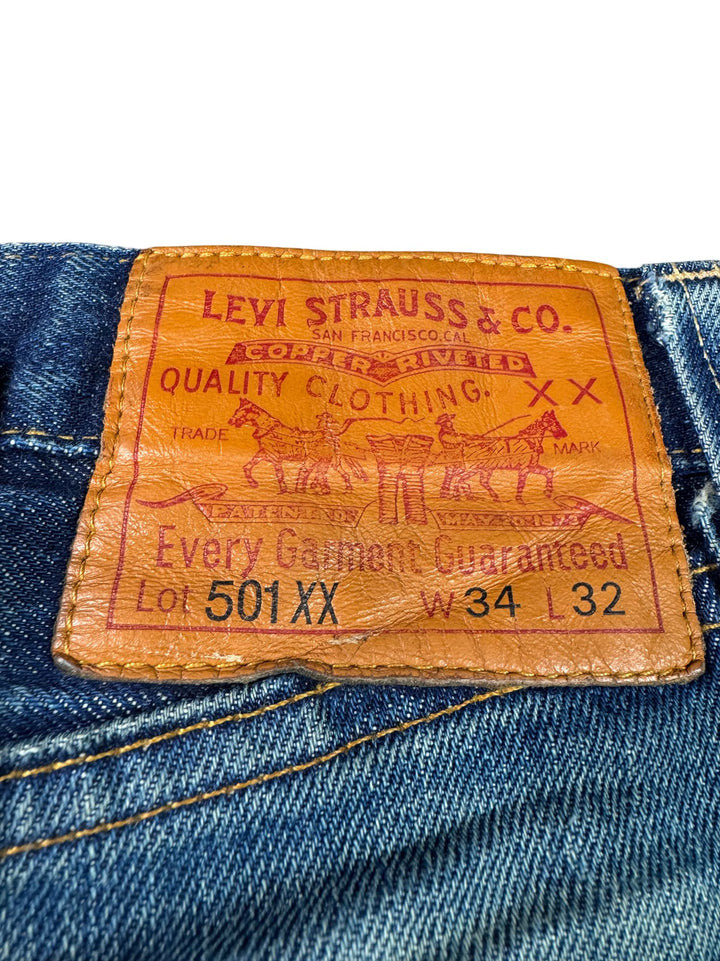 Levi Strauss Selvedge Big E 501XX Denim Jeans - W34 - Think Vintage ltd
