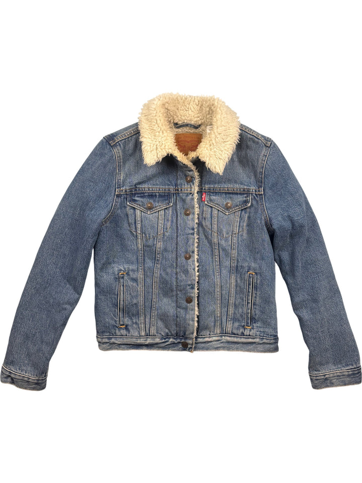 Levi Strauss Sherpa Lined Denim Jacket - S - Think Vintage Online Ltd
