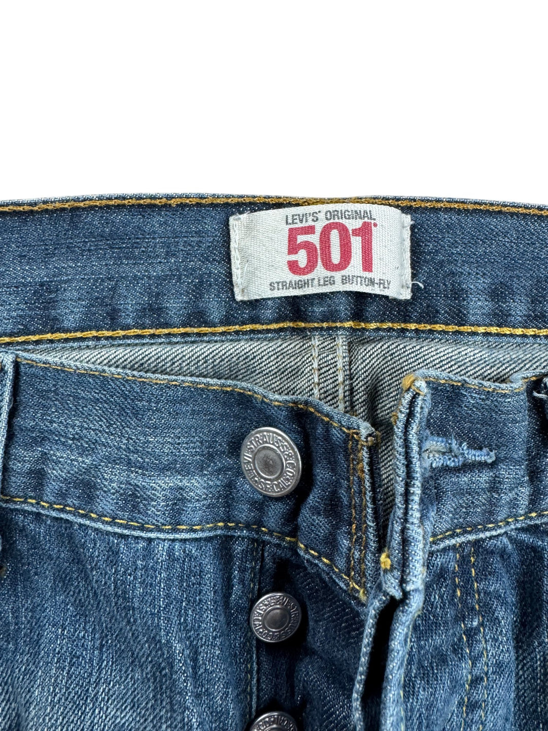 Levi's 501 Straight Leg Denim Jeans - W35 - Think Vintage ltd