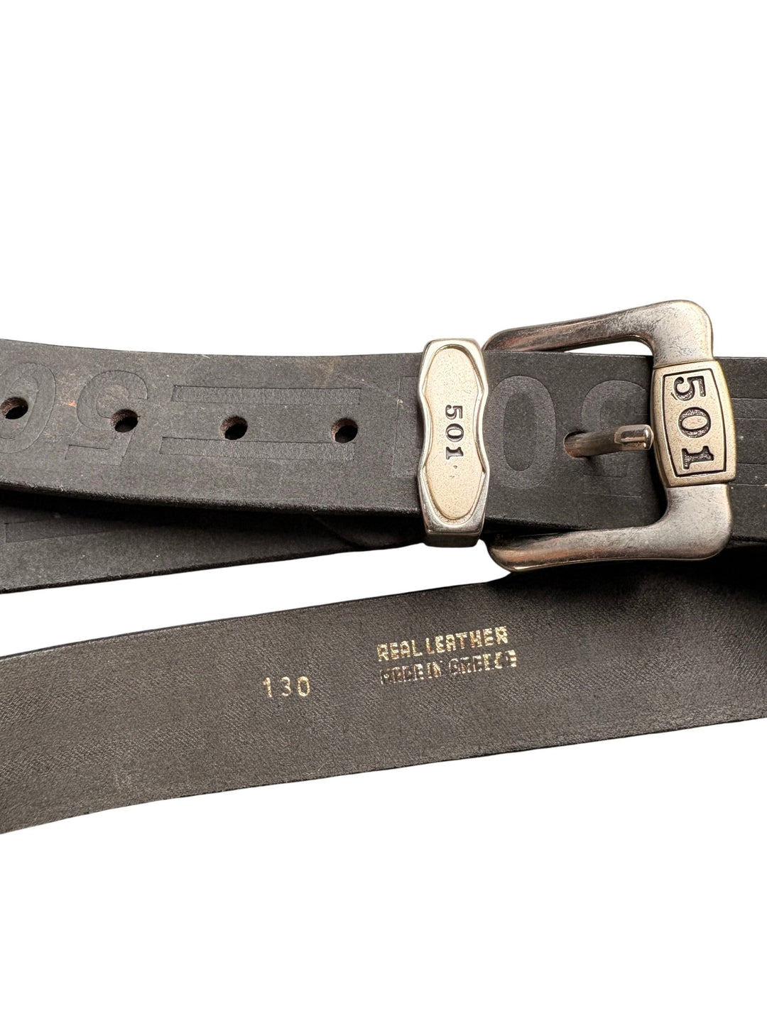 Levi's Black Leather Belt with 501 Design - W40-46