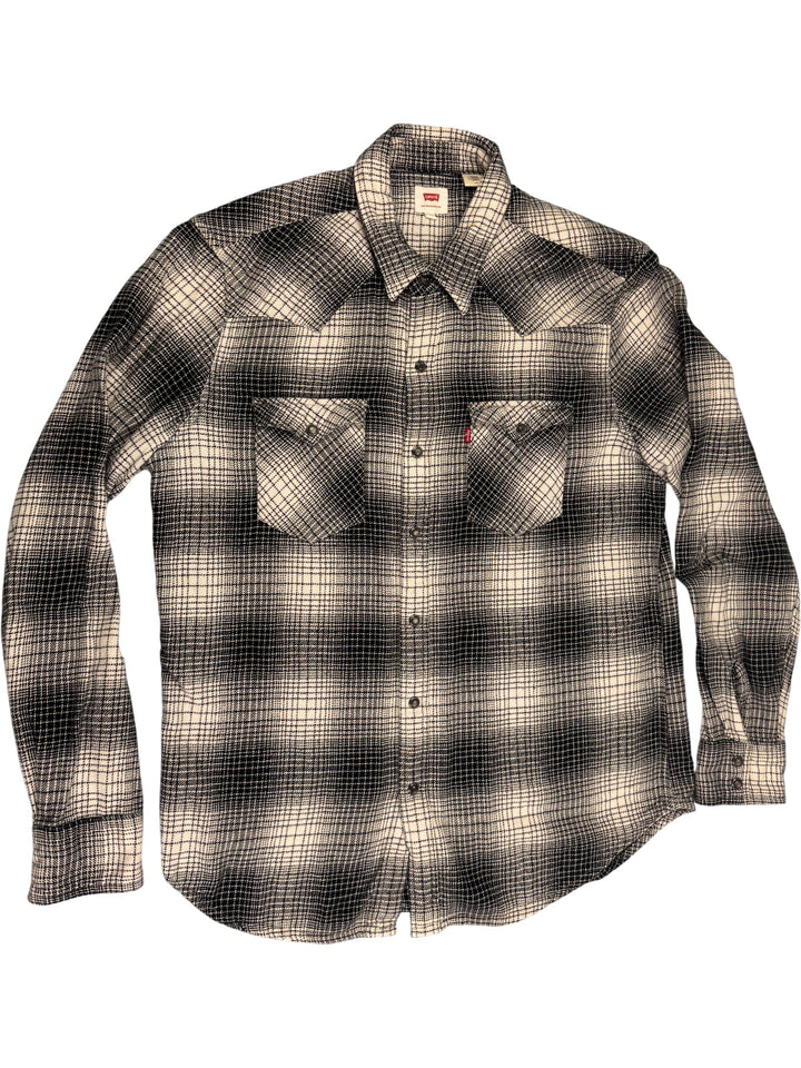 Levi's Black Plaid Long Sleeve Shirt - Think Vintage