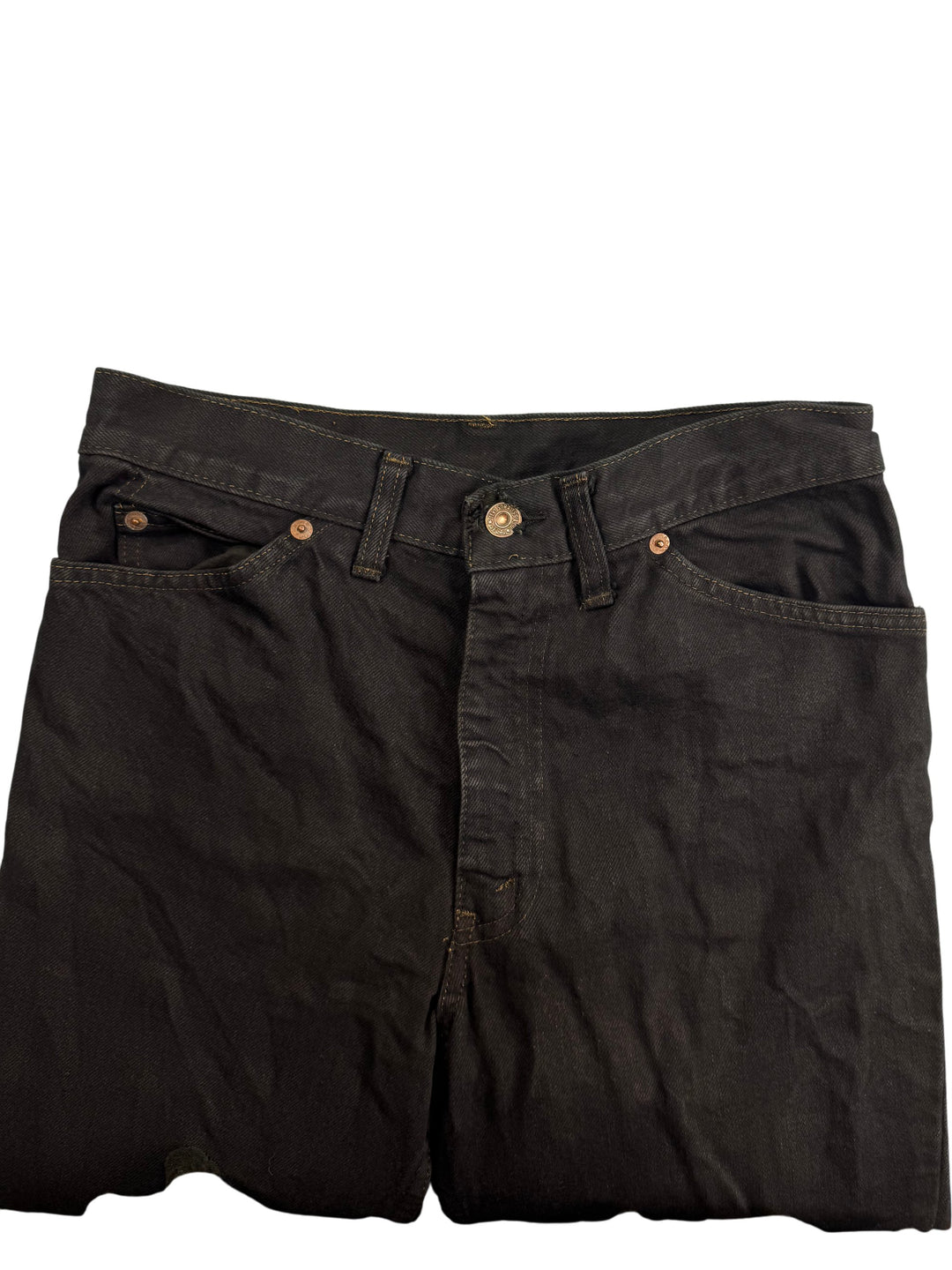 Levi's Black Straight Leg Denim Jeans - W29 L28 - Think Vintage