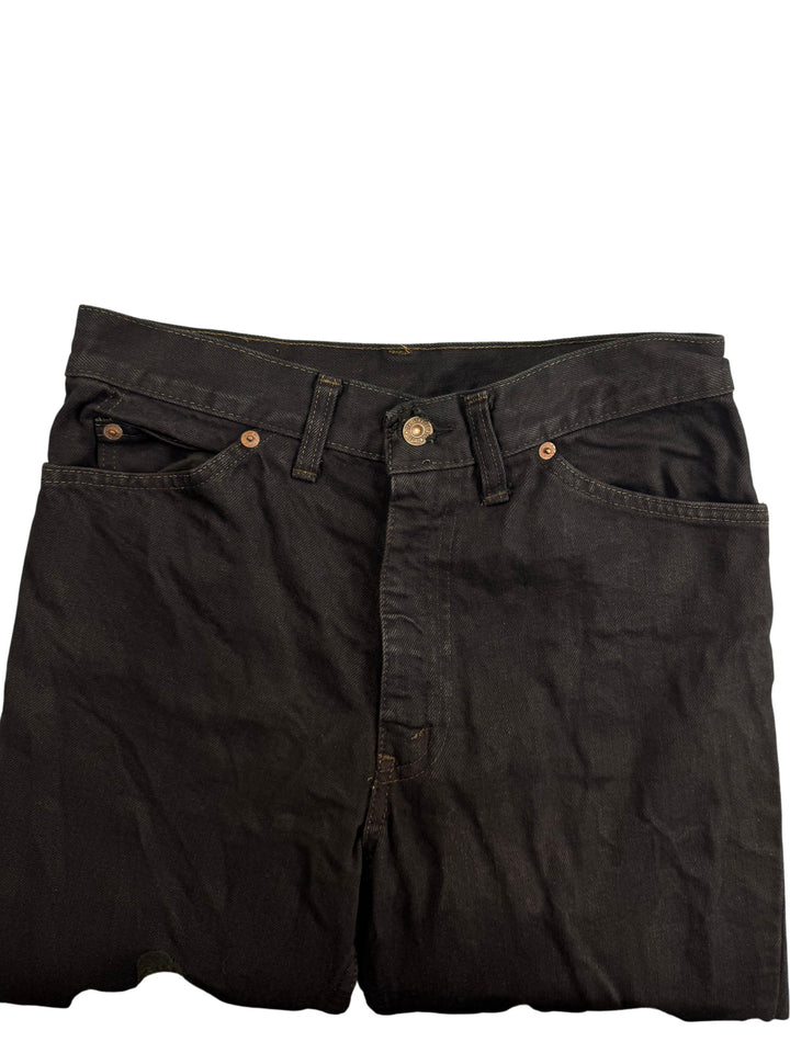 Levi's Black Straight Leg Denim Jeans - W29 L28 - Think Vintage