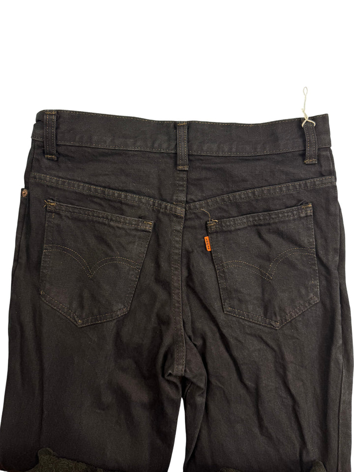 Levi's Black Straight Leg Denim Jeans - W29 L28 - Think Vintage