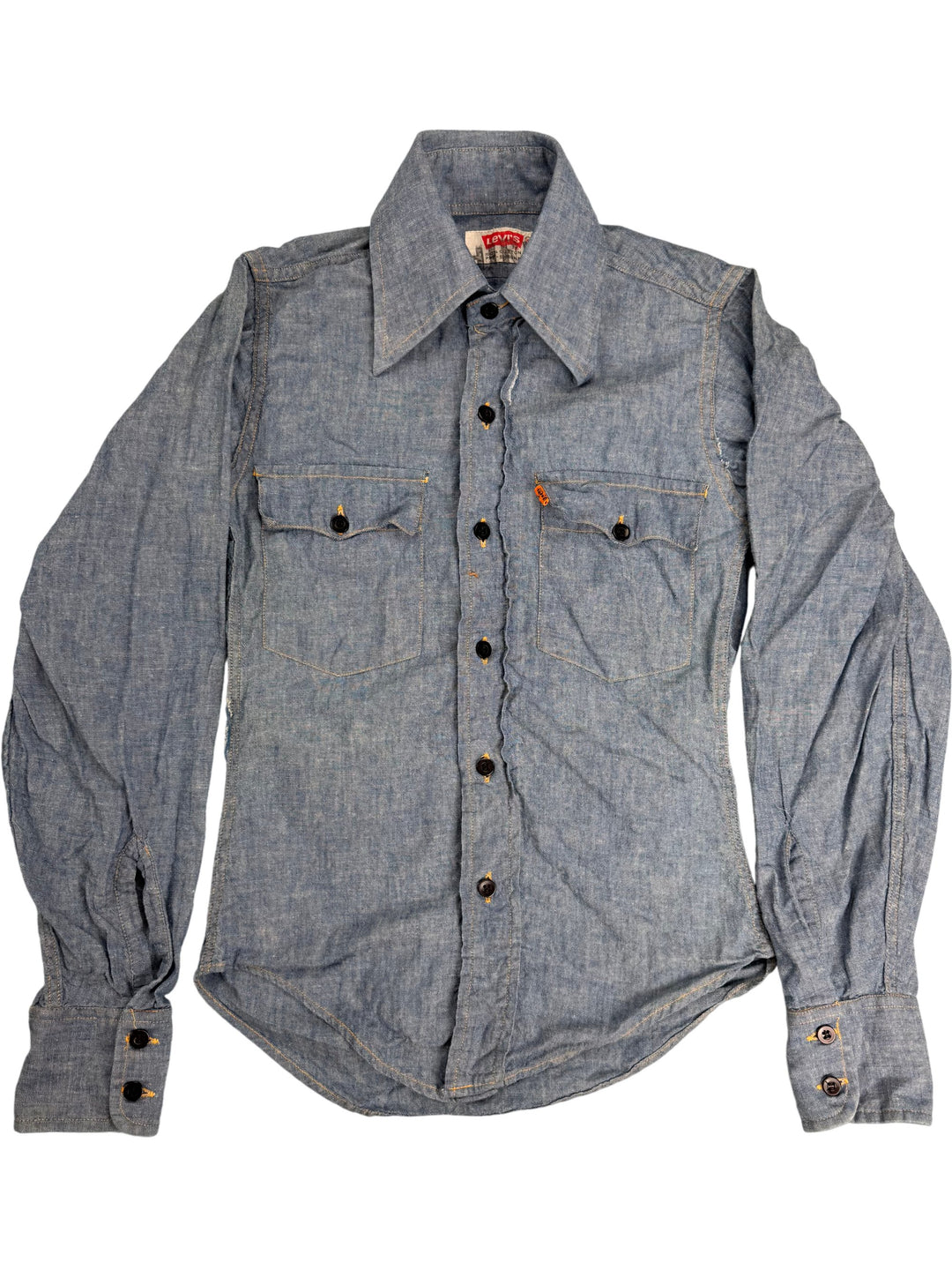 Levi's Chambray Button-Up Shirt - XXS - Think Vintage
