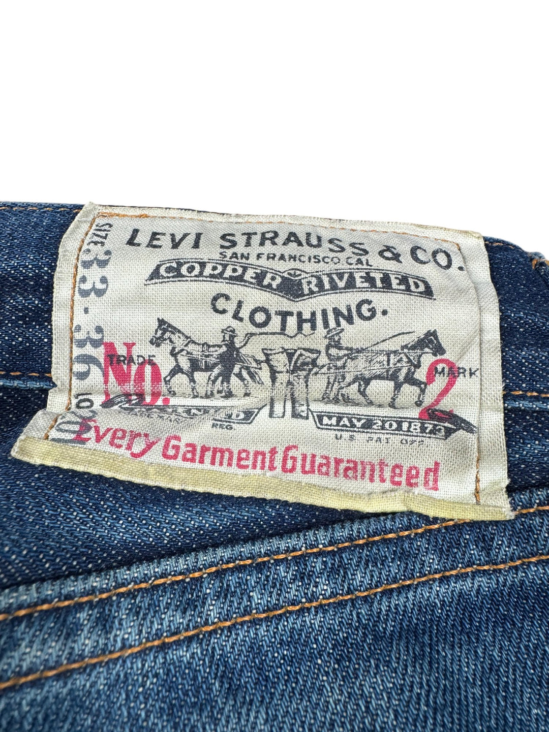 Levi's Copper Riveted Jeans - W33 - Think Vintage ltd