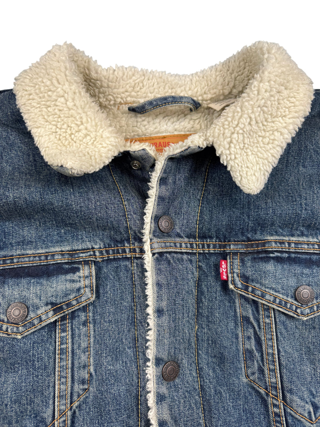 Levi's Faux Fur Lined Denim Trucker Jacket - XXL - Think Vintage