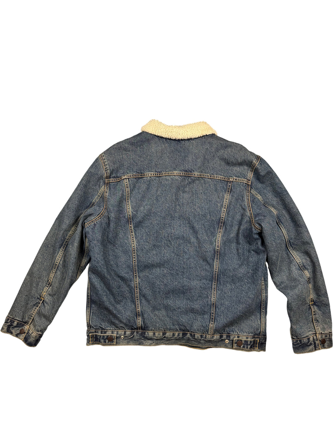 Levi's Faux Fur Lined Denim Trucker Jacket - XXL - Think Vintage ltd