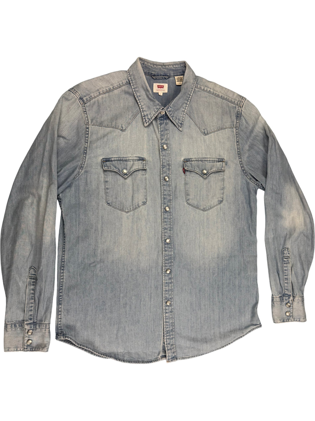 Levi's Light Wash Denim Shirt -L - Think Vintage