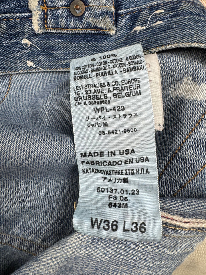 Levi's Limited Edition 501XX Big E Distressed Denim Jeans - W34 - Think Vintage ltd
