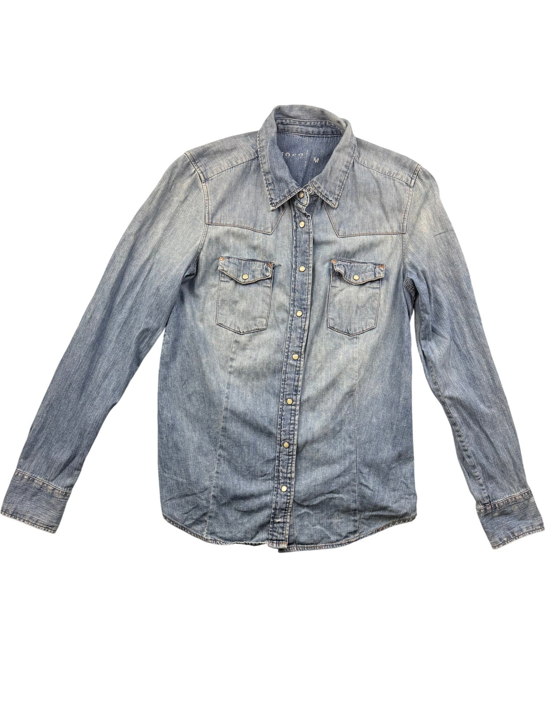 Light Wash Denim Long Sleeve Shirt - M