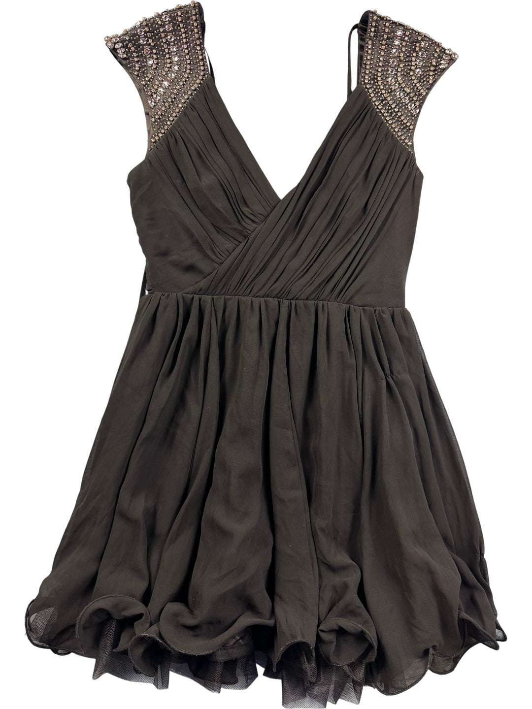 Lipsy Embellished Sleeveless Black Dress - M - Think Vintage Online Ltd