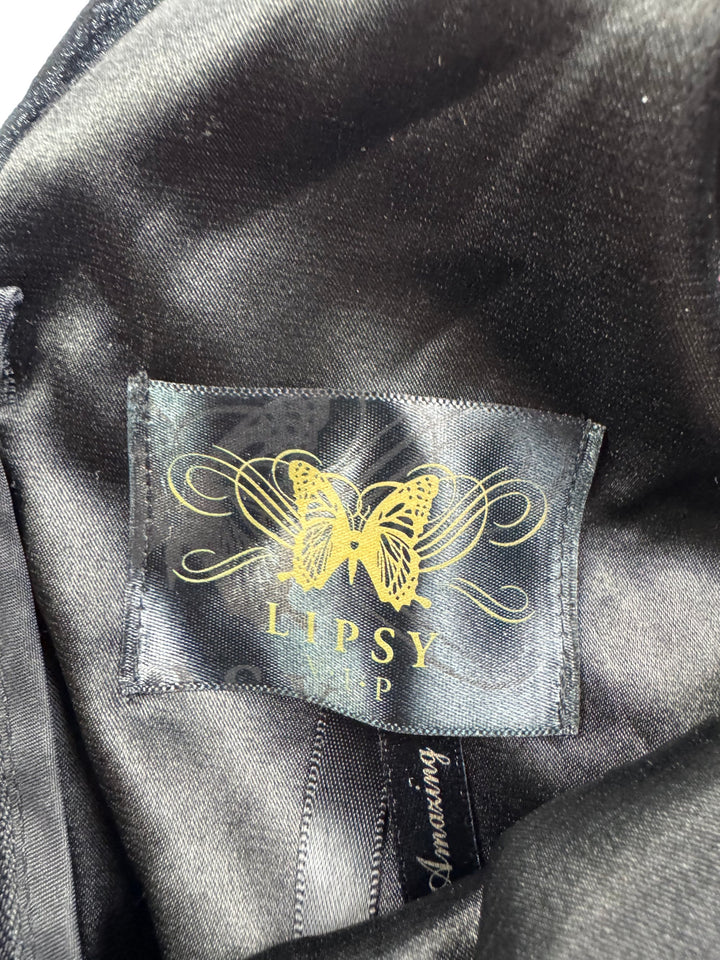 Lipsy Embellished Sleeveless Black Dress - M - Think Vintage Online Ltd