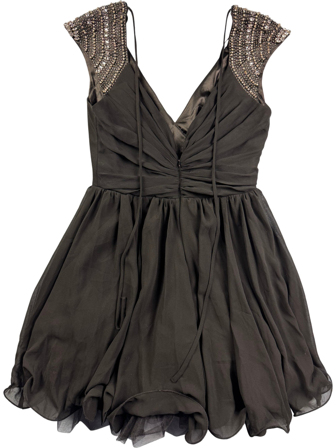 Lipsy Embellished Sleeveless Black Dress - M - Think Vintage ltd