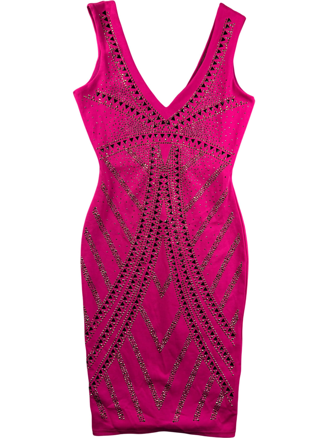 Lipsy Pink Sleeveless Bodycon Dress - M - Think Vintage Online Ltd