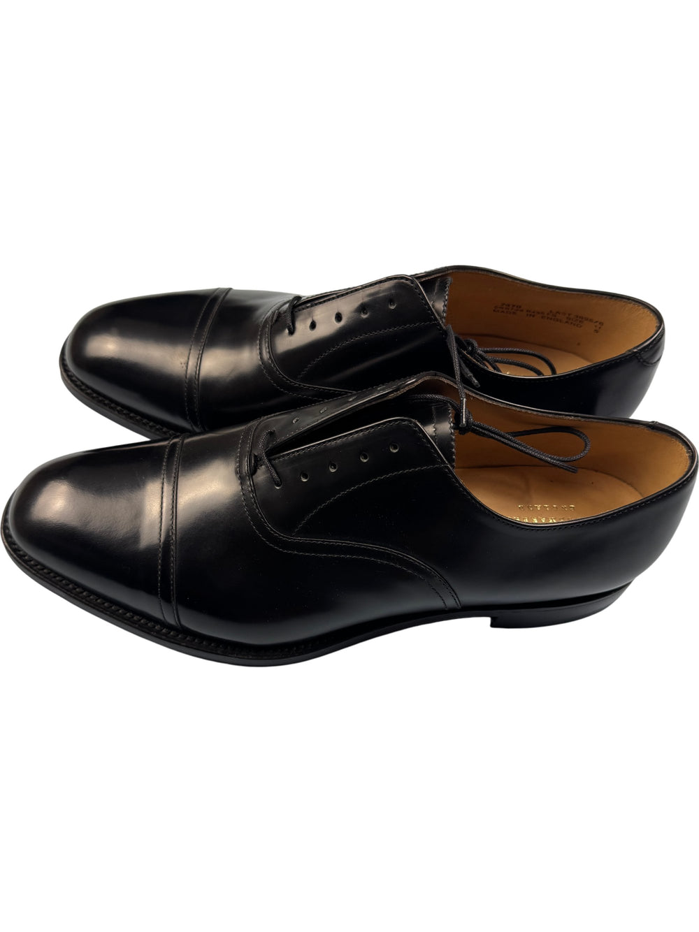 Loake Black Polished Leather Shoes - Think Vintage
